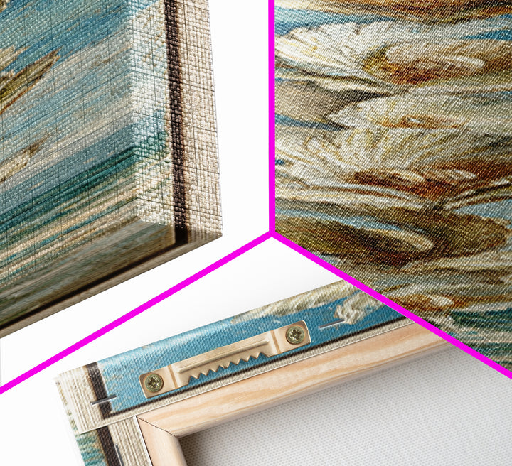Oyster Shell Study Framed Canvas Print, Coastal Art, Home Decor, Coastal Decor, Abstract Art, Coastal, Wood Art, Nautical Decor, COA-1x3-15
