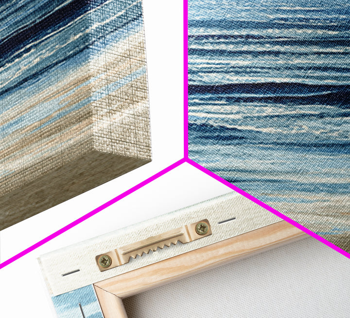 Minimal Wave Line Drawing Framed Canvas Print, Coastal Art, Luxury Decor, Coastal Decor, Fine Art, Coastal, Original Art, COA-1x3-20