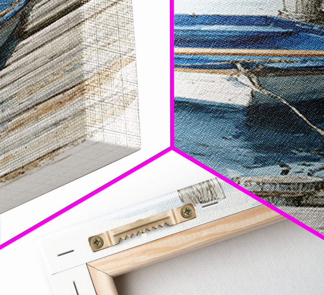Small Rowboat Tied to a Wooden Dock Canvas Print, Coastal Art, Contemporary Art, Coastal Decor, Coastal, Modern Wall Art, COA-1x3-7