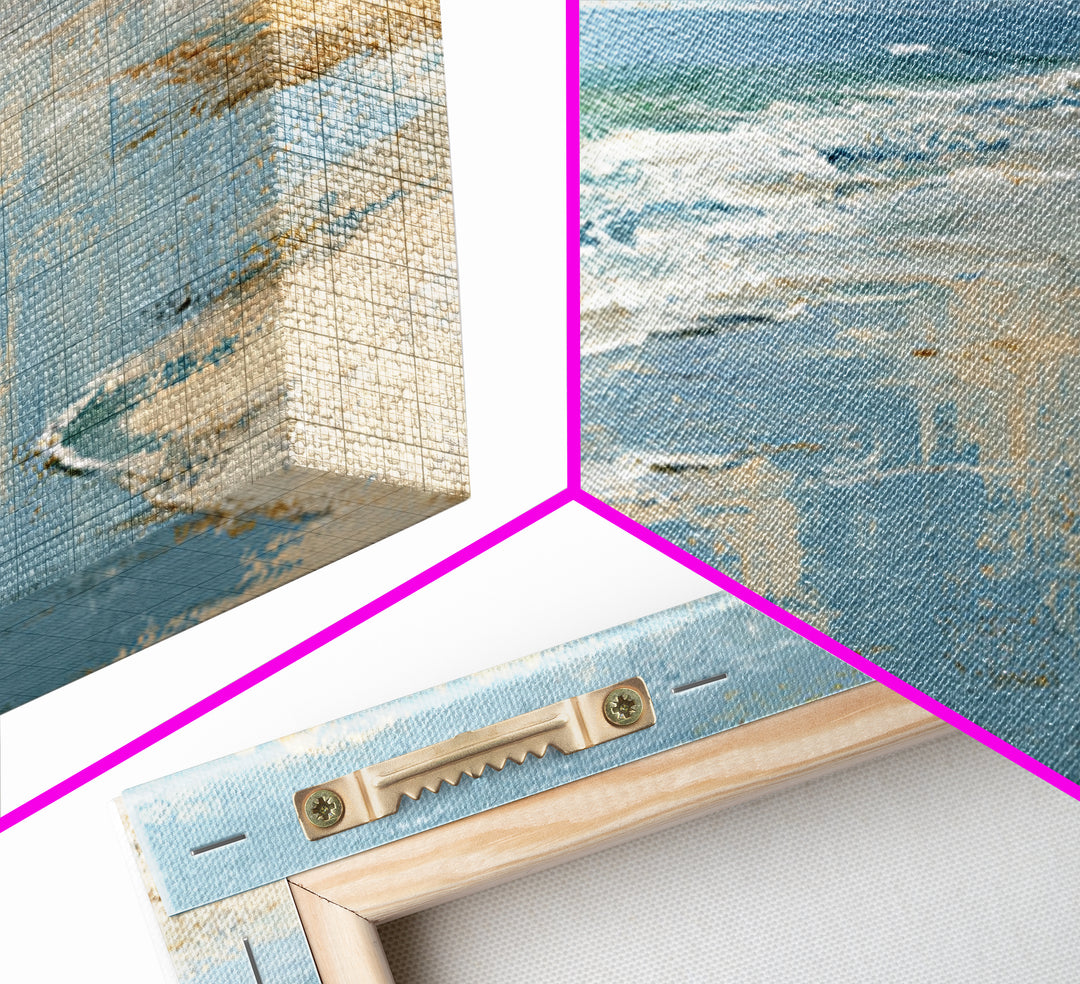 Abstract Seafoam Patterns Framed Canvas Print, Coastal Art, Fine Art Print, Coastal Decor, Abstract Art, Coastal, Wall Decor, COA-2x1-14