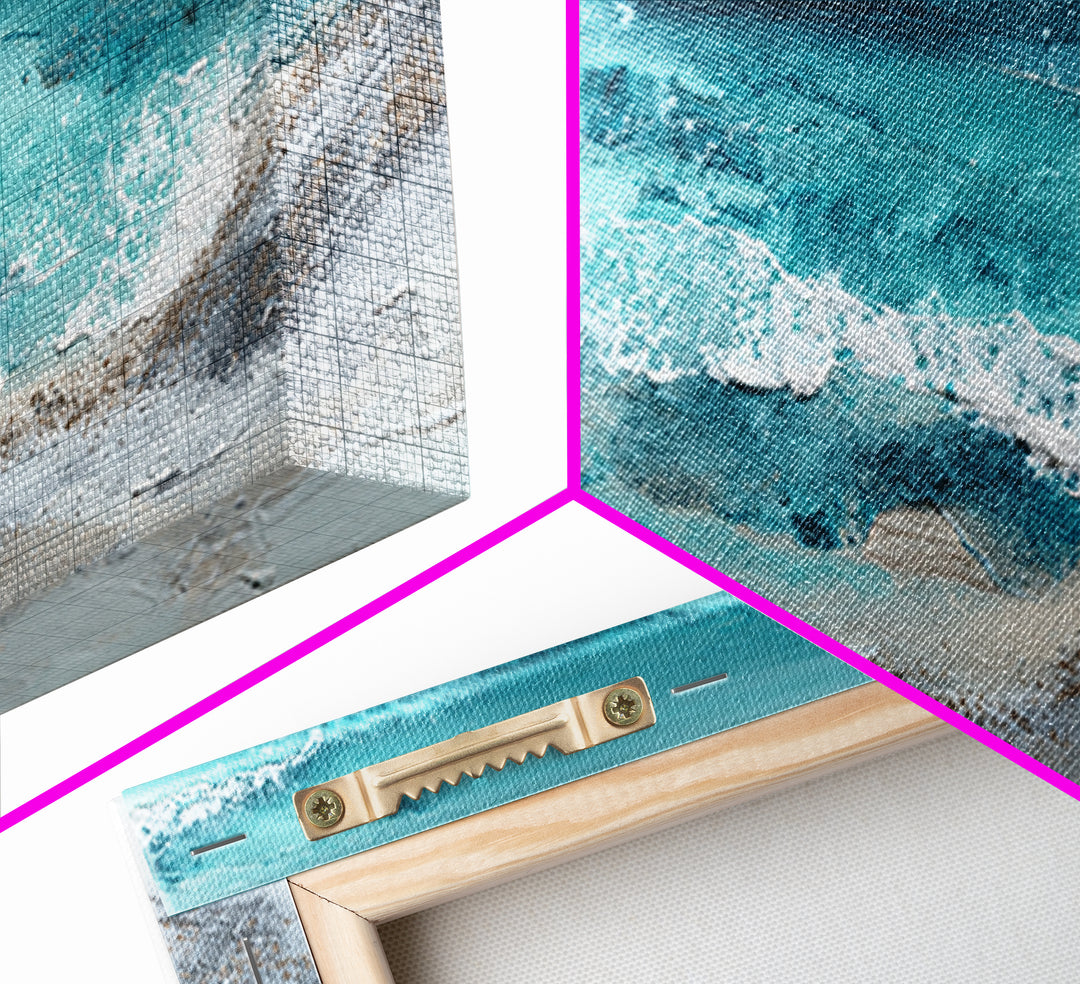 Aerial Sandbar with Turquoise Water Framed Canvas Print, Coastal Art, Bird Art, Coastal Decor, Coastal, Living Room Art, COA-2x1-97