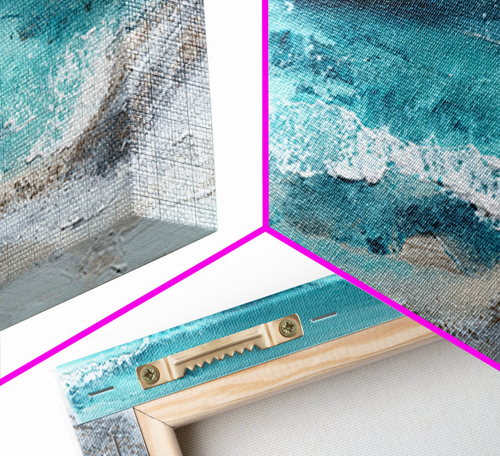 Aerial Sandbar with Turquoise Water Framed Canvas Print, Coastal Art, Bird Art, Coastal Decor, Coastal, Living Room Art, COA-2x1-97