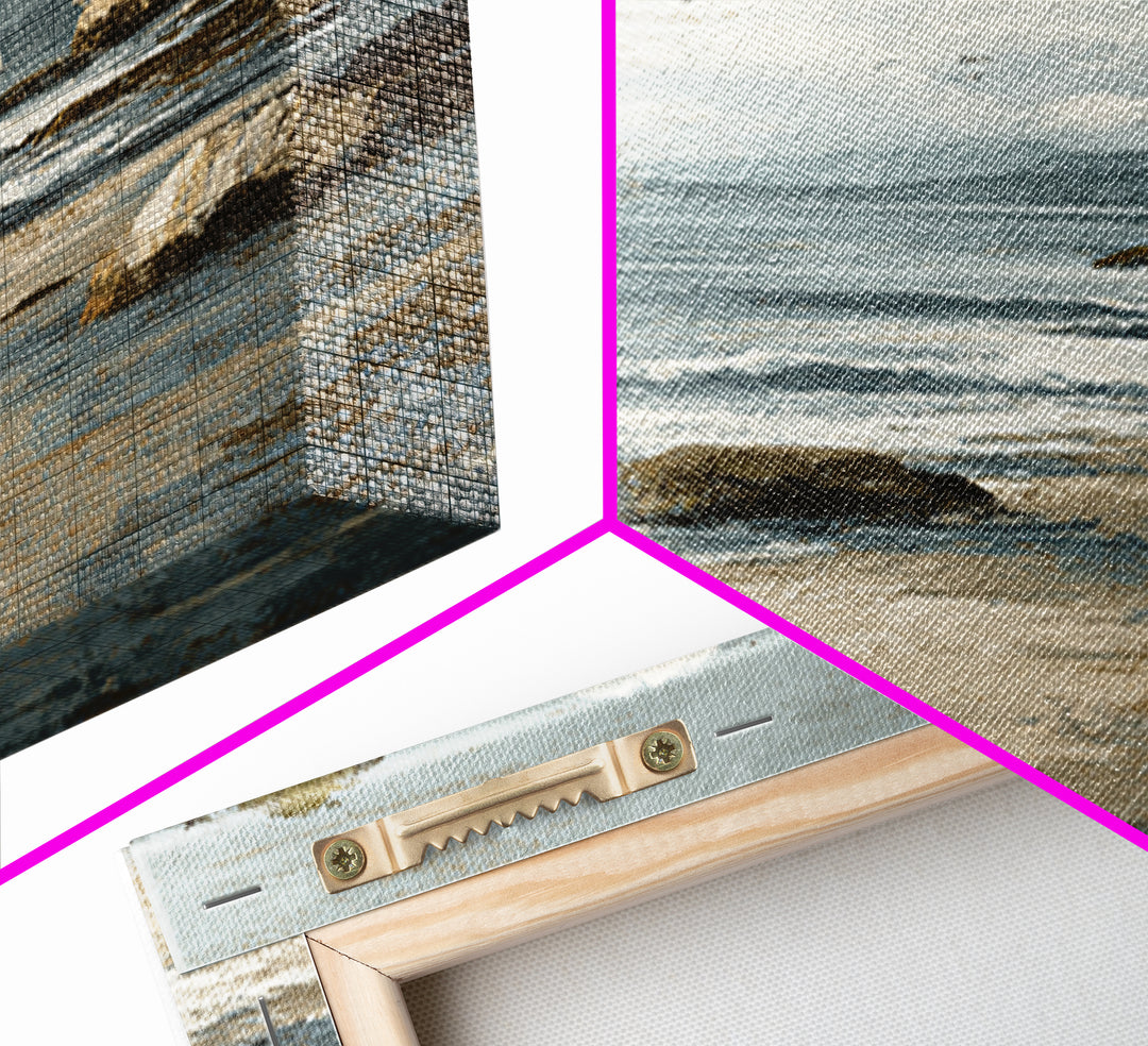 Mediterranean Cove with Cliff Shadows Framed Canvas Print, Coastal Art, Wall Art, Coastal Decor, Fine Art, Coastal, Bird Art, COA-2x3-1