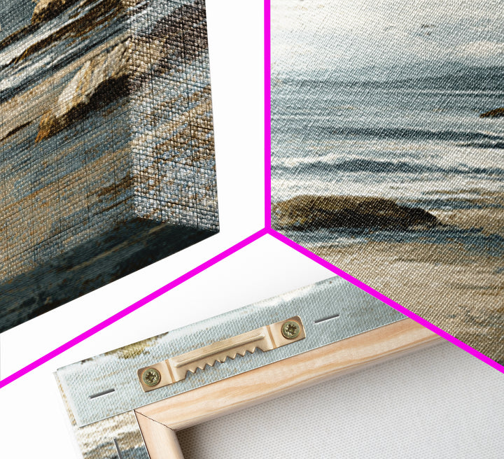 Mediterranean Cove with Cliff Shadows Framed Canvas Print, Coastal Art, Wall Art, Coastal Decor, Fine Art, Coastal, Bird Art, COA-2x3-1