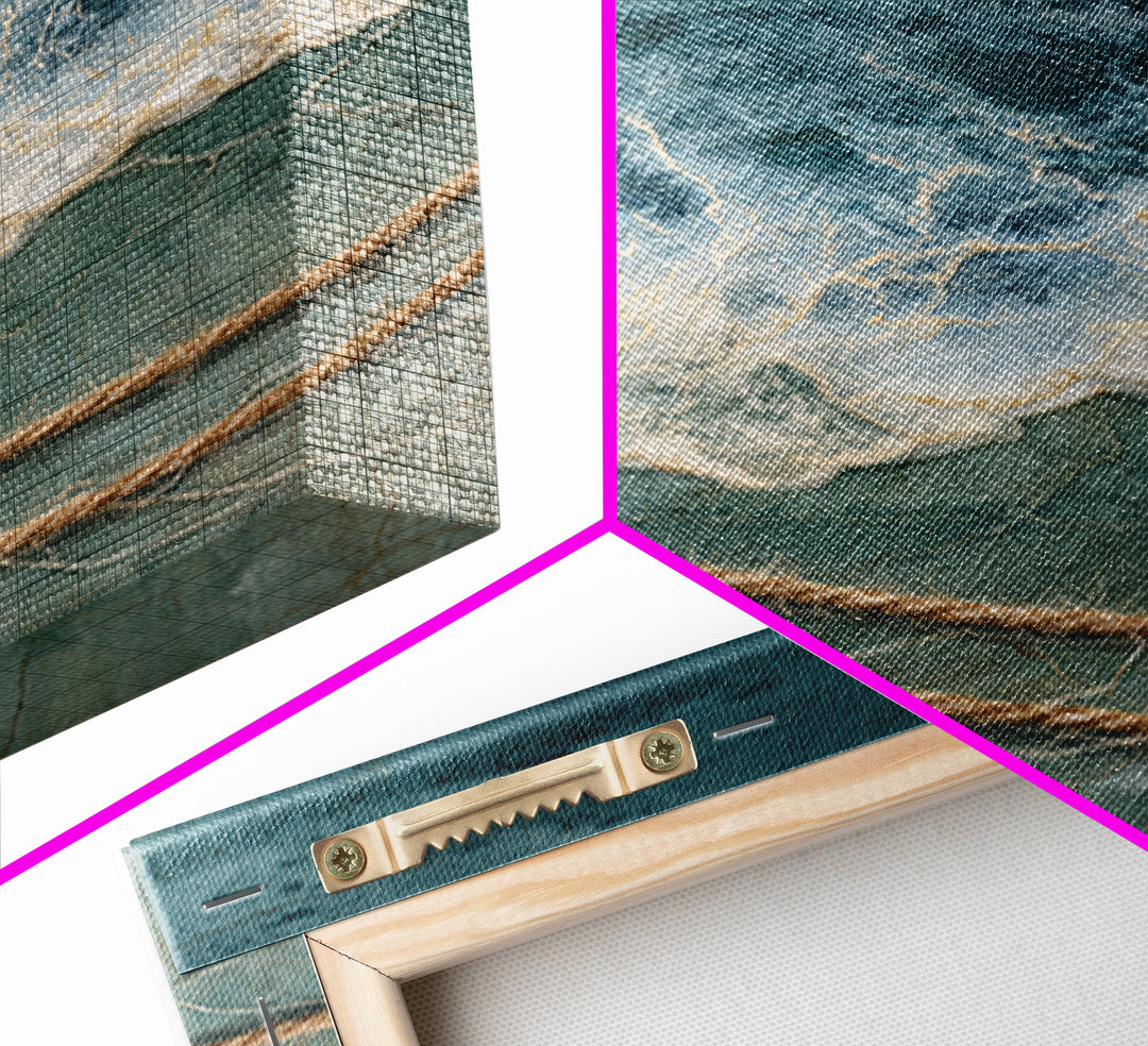Storm Cloud over Deep Green Water Framed Canvas Print, Coastal Art, Statement Artwork, Coastal Decor, Fine Art, Coastal, COA-2x3-4