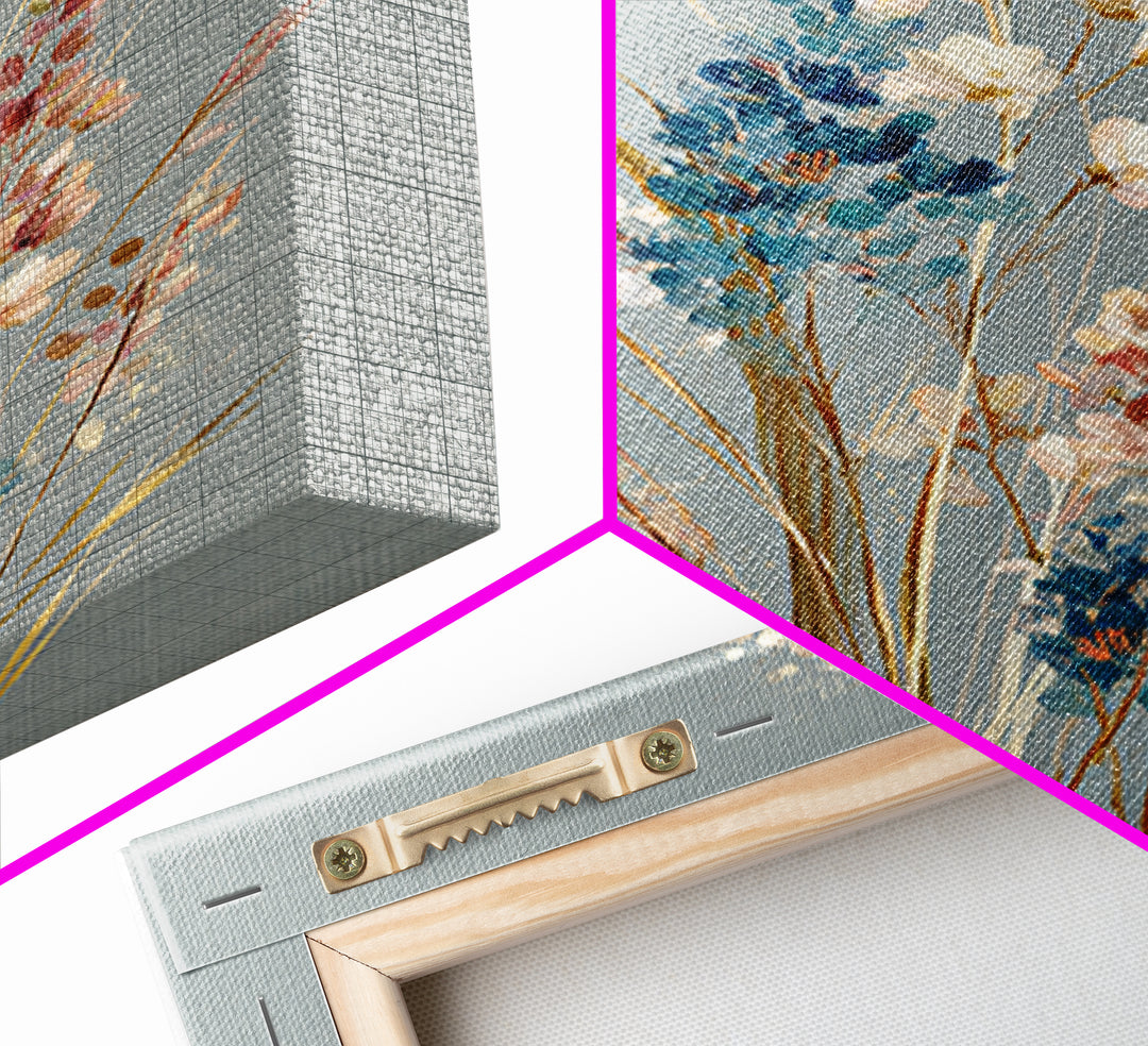 Coastal Botanical Bouquet Canvas Print, Coastal Art, Bird Art, Coastal Decor, Fine Art, Coastal, Living Room Art, Ocean Art, COA-2x3-77