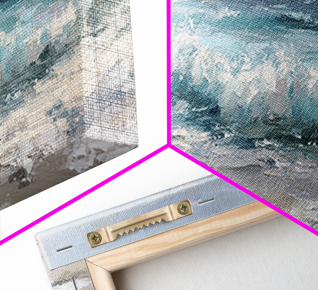 Moonlit Ocean with Silver Surf Canvas Print, Coastal Art, Gallery Decor, Coastal Decor, Fine Art, Coastal, Contemporary Art, COA-3x1-62