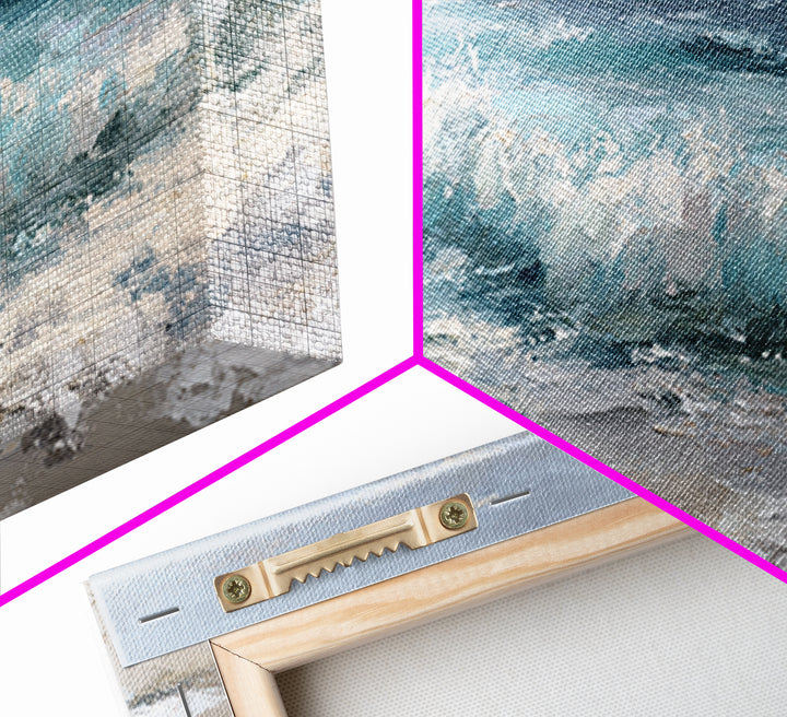 Moonlit Ocean with Silver Surf Canvas Print, Coastal Art, Gallery Decor, Coastal Decor, Fine Art, Coastal, Contemporary Art, COA-3x1-62