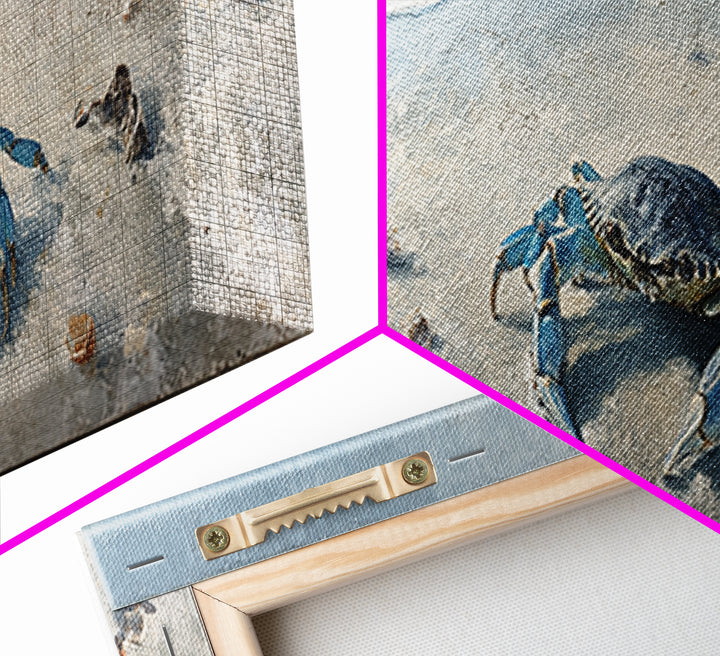 Blue Crab Illustration Canvas Print, Coastal Art, Wall Decor, Coastal Decor, Coastal, Nautical Decor, Coastal Wall Art, COA-3x1-78