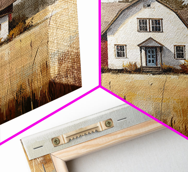 White Farmhouse Surrounded by Tall Grass Canvas Print, Country Art, Farmhouse Wall Decor, Farmhouse Decor, Fine Art, Country, COU-1x1-10