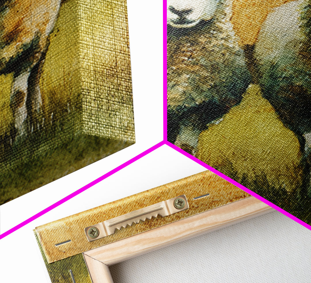 Watercolor Sheep in a Green Pasture Canvas Print, Country Art, Oil Painting, Farmhouse Decor, Country, Digital Art Prints, COU-1x1-23