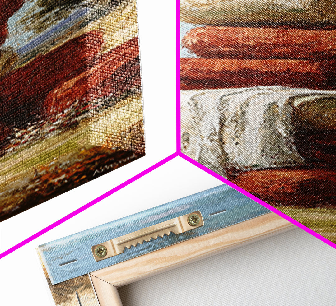 Hay Bales in Late Afternoon Sun Canvas Print, Country Art, Original Painting, Farmhouse Decor, Country, Farmhouse Wall Decor, COU-1x3-56
