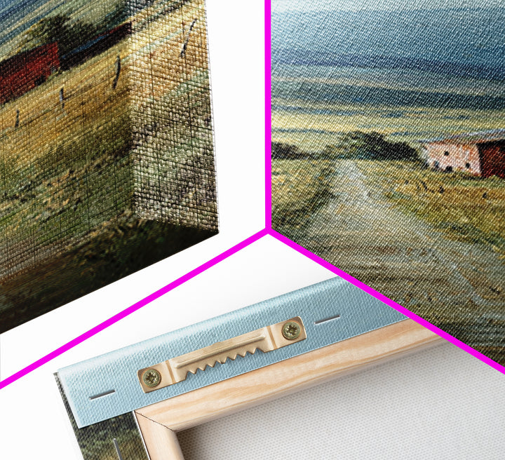 Country Road Disappearing into Green Hills Canvas Print, Country Art, French Country Decor, Farmhouse Decor, Country, COU-1x3-91