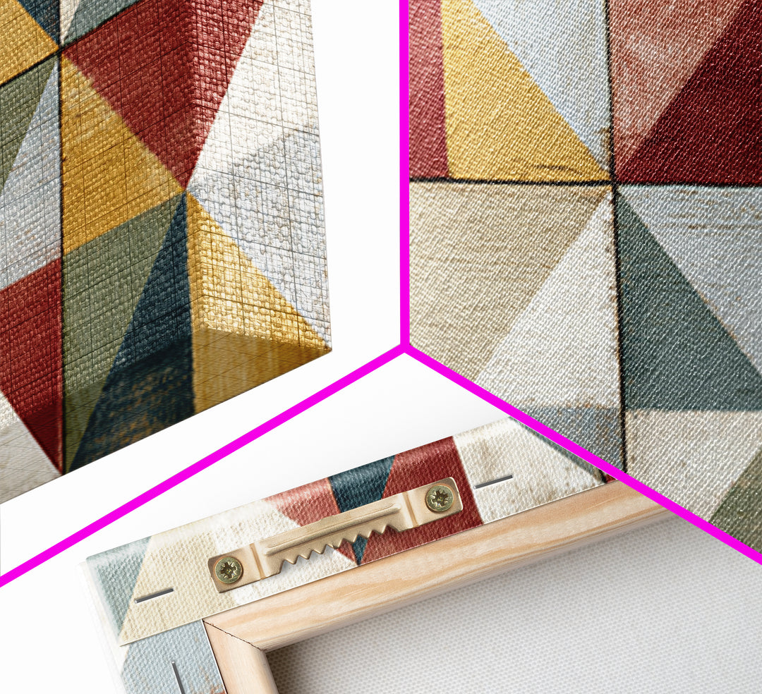 Quilt Geometric Folk Pattern Canvas Print, Country Art, Contemporary Art, Farmhouse Decor, Abstract Art, Country, COU-2x1-32