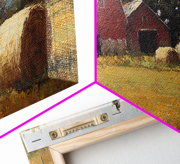 Hay Bales in Late Afternoon Sun Framed Canvas Print, Country Art, Home Decor, Farmhouse Decor, Fine Art, Country, Printable Art, COU-2x1-40
