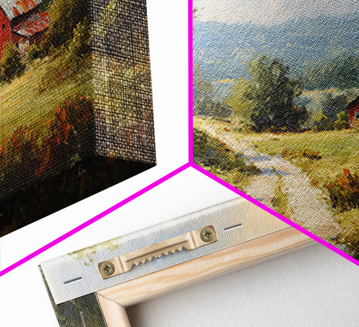 Country Road Disappearing into Green Hills Framed Canvas Print, Country Art, Statement Artwork, Farmhouse Decor, Country, COU-2x1-75