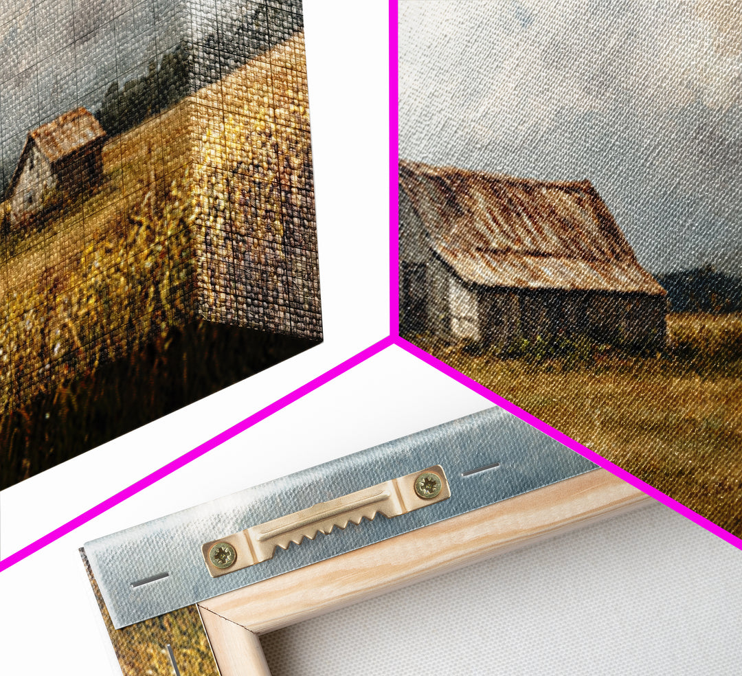 Cornfield under Dramatic Summer Clouds Framed Canvas Print, Country Art, Home Decor, Farmhouse Decor, Fine Art, Country, COU-2x1-86