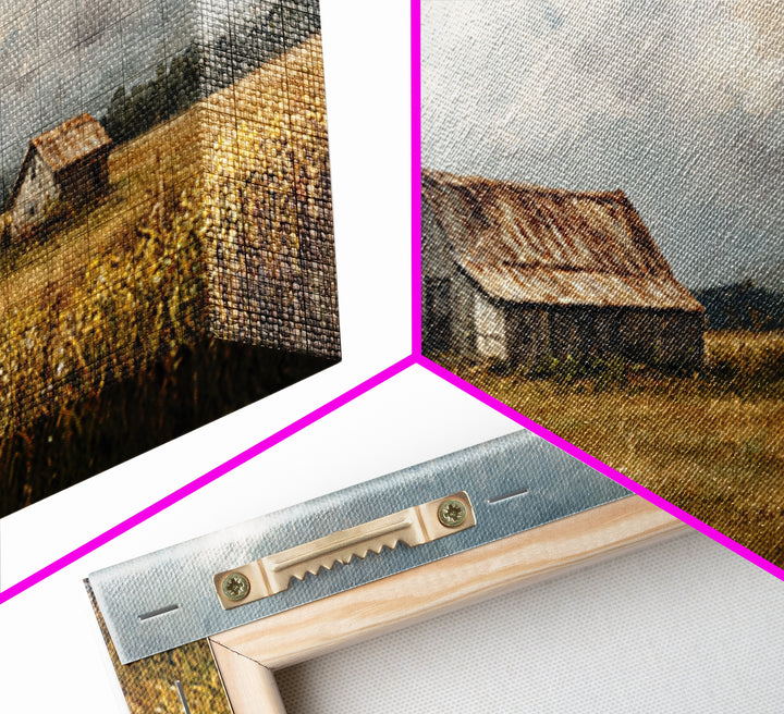 Cornfield under Dramatic Summer Clouds Framed Canvas Print, Country Art, Home Decor, Farmhouse Decor, Fine Art, Country, COU-2x1-86