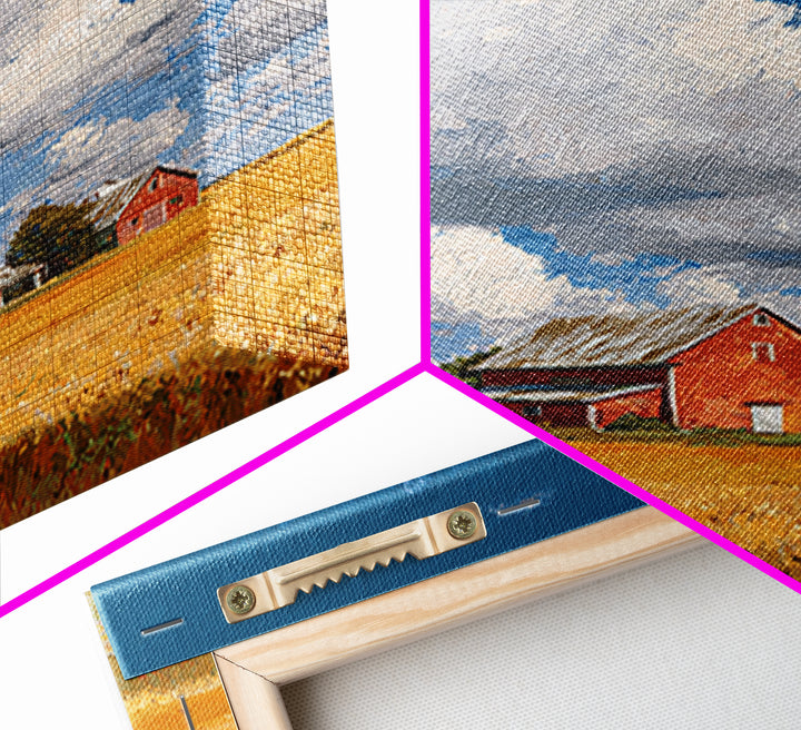 Cornfield under Dramatic Summer Clouds Framed Canvas Print, Country Art, Statement Artwork, Farmhouse Decor, Abstract Art, COU-2x3-2