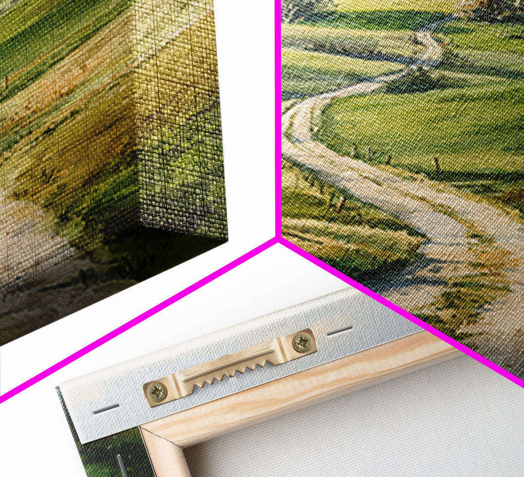 Country Road Disappearing into Green Hills Canvas Print, Country Art, Minimalist Decor, Farmhouse Decor, Fine Art, Country, COU-2x3-39
