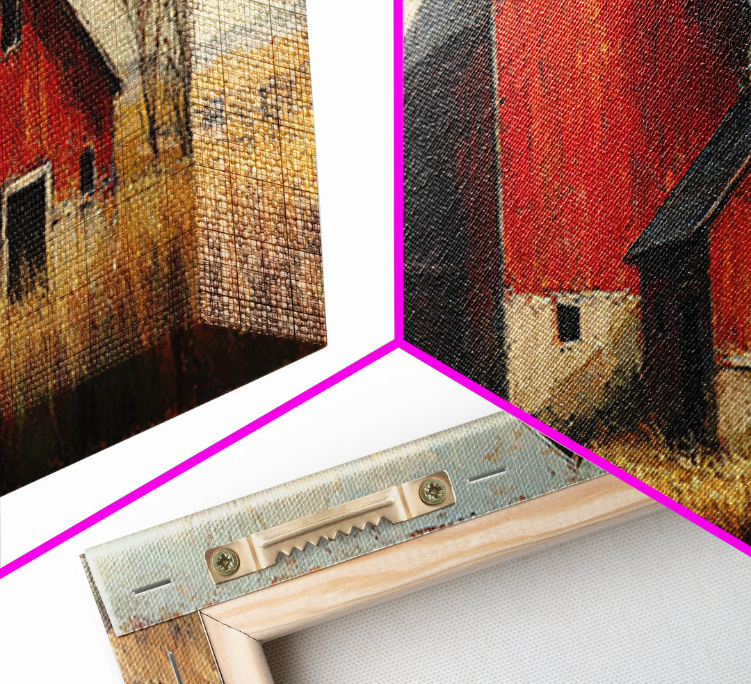 Rustic Barn Silhouette Canvas Print, Country Art, Fine Art Print, Farmhouse Decor, Watercolor Art, Country, Digital Prints, COU-3x1-19