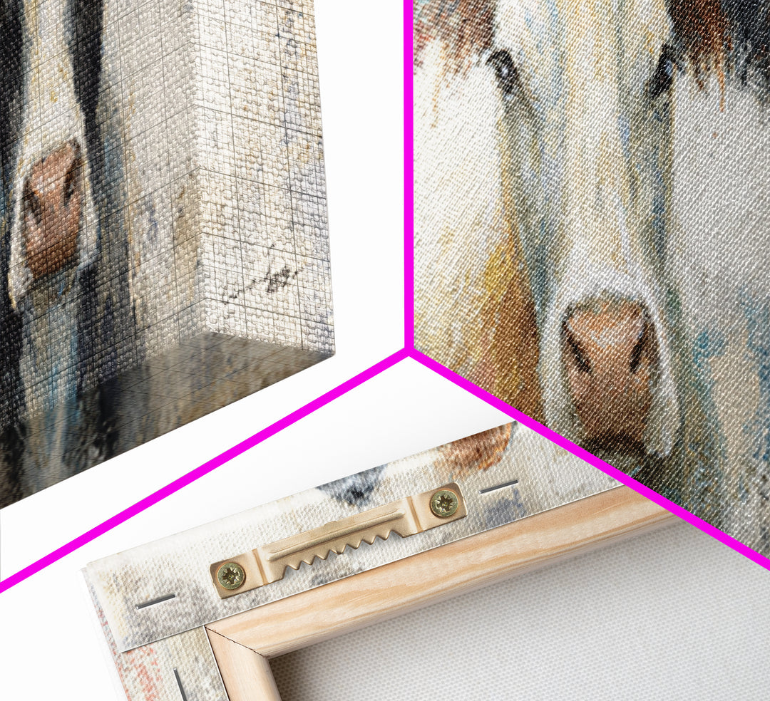 Cow Portrait with Gentle Farmhouse Personality Canvas Print, Country Art, French Country, Farmhouse Decor, Fine Art, Country, COU-3x1-20