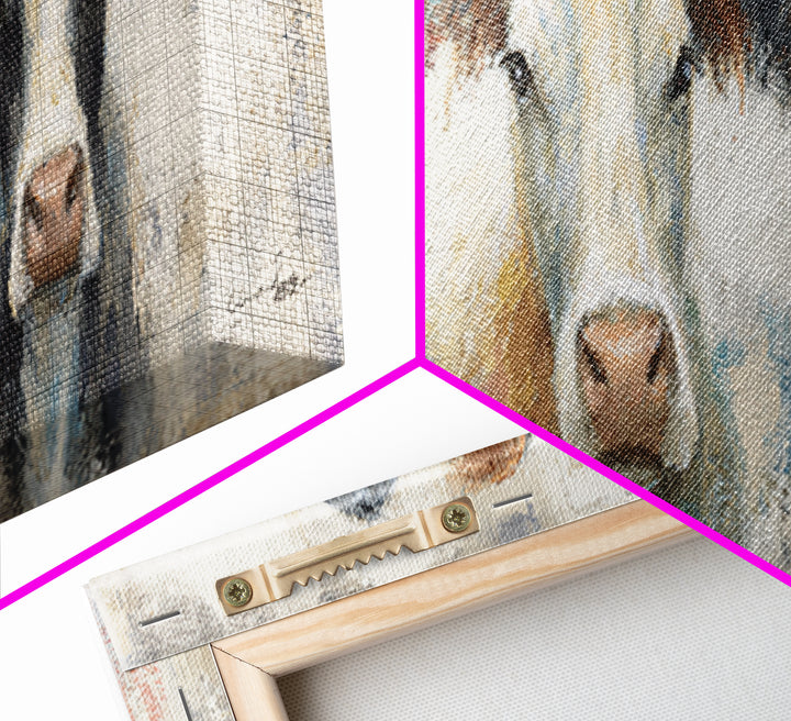 Cow Portrait with Gentle Farmhouse Personality Canvas Print, Country Art, French Country, Farmhouse Decor, Fine Art, Country, COU-3x1-20
