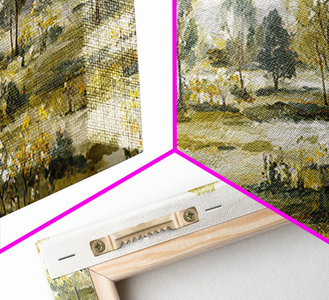 Apple Orchard with Warm Autumn Light Canvas Print, Country Art, Luxury Decor, Farmhouse Decor, Oil Painting, Country, COU-3x1-70