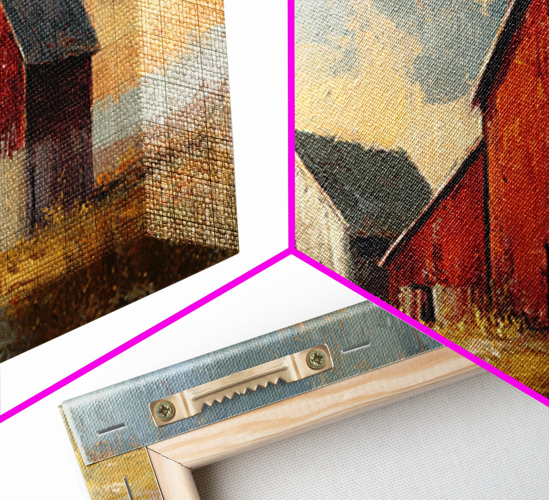 Rustic Barn Silhouette Canvas Print, Country Art, Room Decor, Farmhouse Decor, Fine Art, Country, Oil Painting, COU-3x1-91