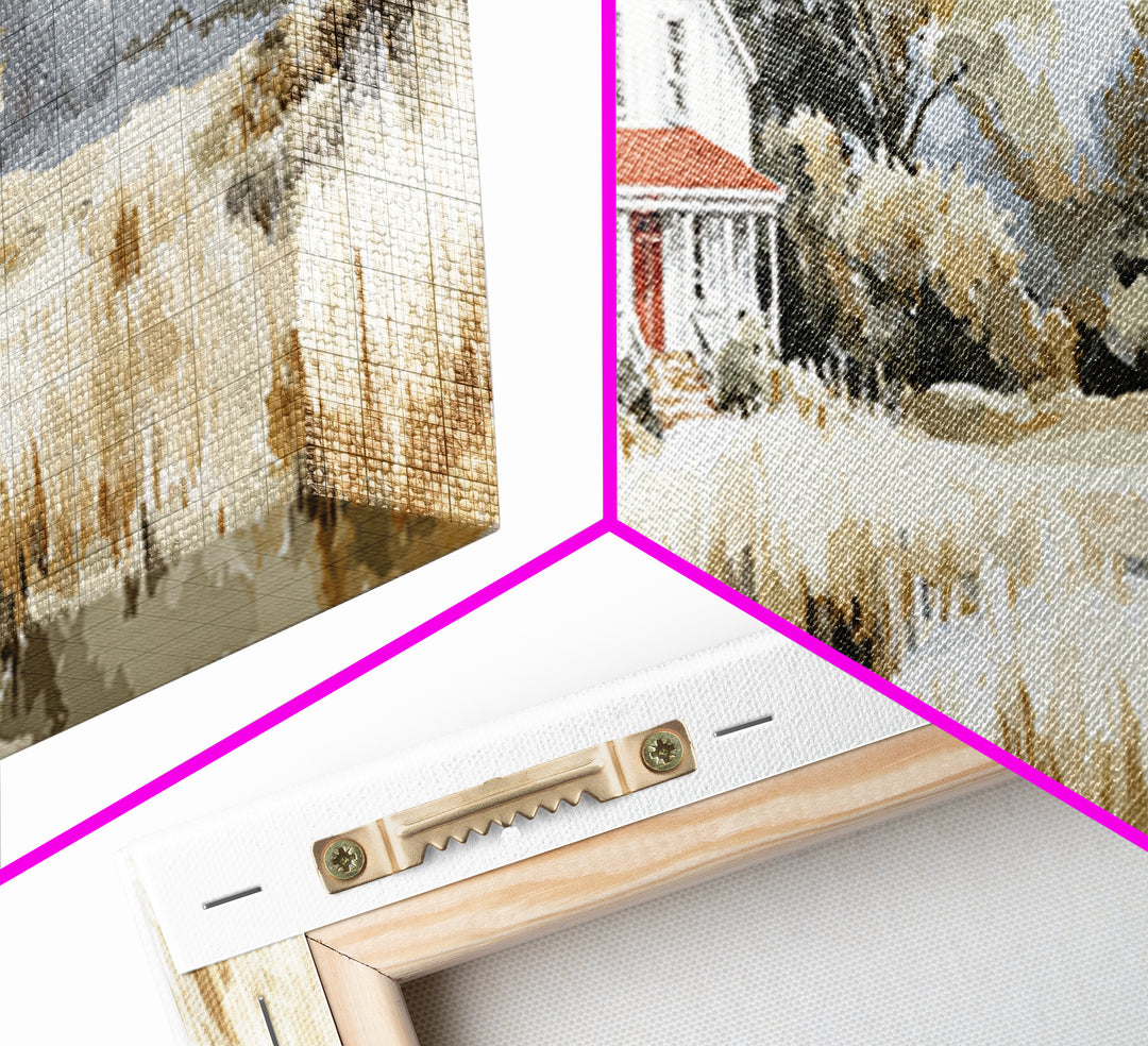 White Farmhouse Surrounded by Tall Grass Canvas Print, Country Art, Floral Wall Art, Farmhouse Decor, Fine Art, Country, COU-3x1-98