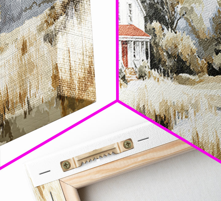 White Farmhouse Surrounded by Tall Grass Canvas Print, Country Art, Floral Wall Art, Farmhouse Decor, Fine Art, Country, COU-3x1-98