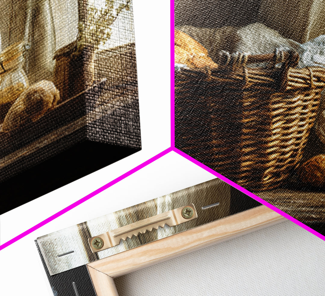 Blackberry Basket with Linen Cloth Canvas Print, Country Art, Farmhouse Decor, Abstract Art, Country, French Country, COU-3x2-1