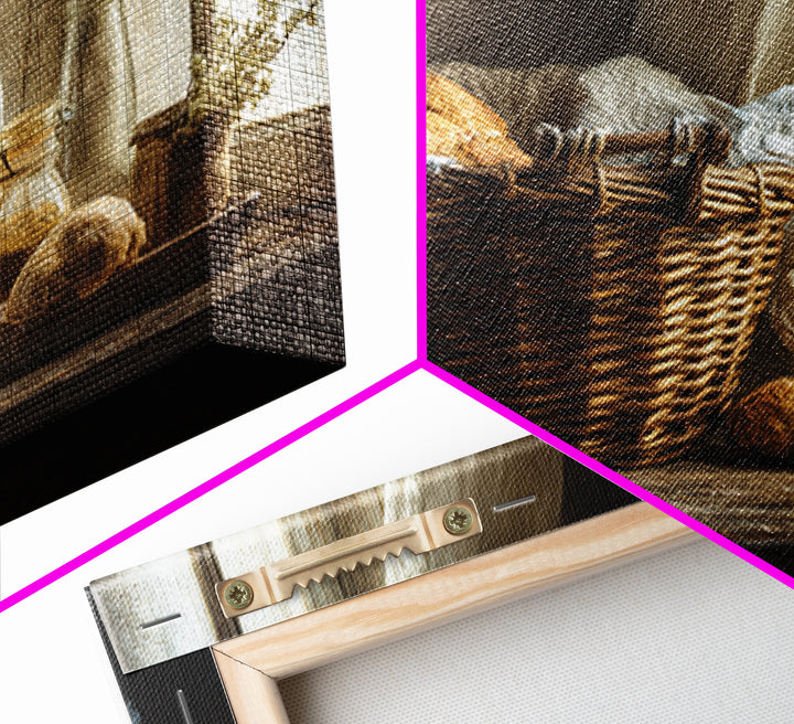 Blackberry Basket with Linen Cloth Canvas Print, Country Art, Farmhouse Decor, Abstract Art, Country, French Country, COU-3x2-1