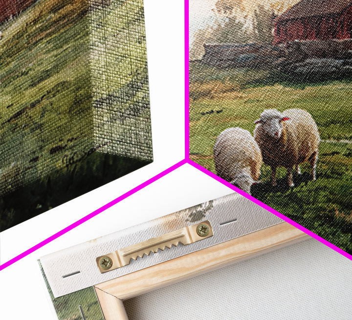 Watercolor Sheep in a Green Pasture Canvas Print, Country Art, Printable Art, Farmhouse Decor, Country, French Country, COU-3x2-3