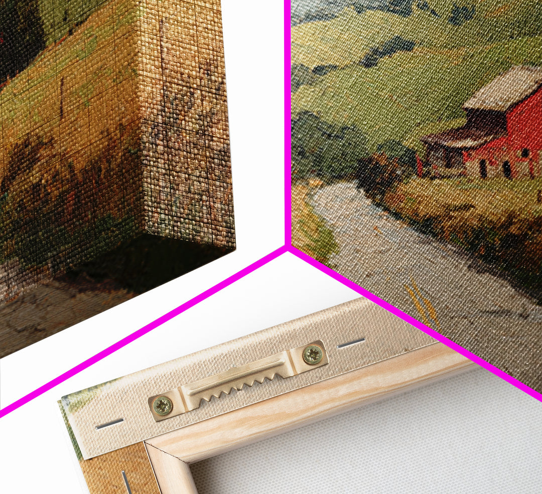 Country Road Disappearing into Green Hills Framed Canvas Print, Country Art, Farmhouse Wall Art, Farmhouse Decor, Country, COU-3x2-35