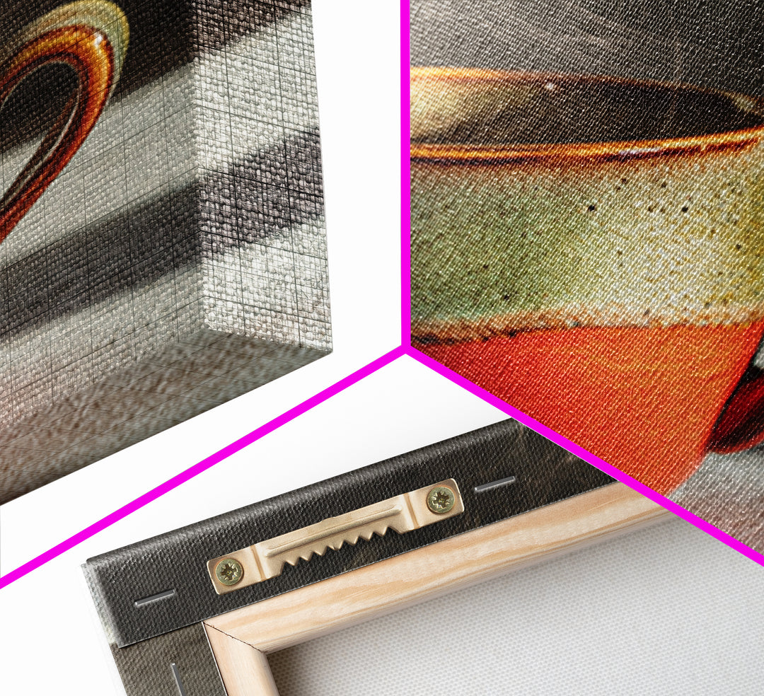 Espresso Cup with Rising Steam and Warm Canvas Print, Coffee Shop Art, Room Decor, Cafe Decor, Fine Art, Cafe, Canvas Wall Art, CSA-1x1-49