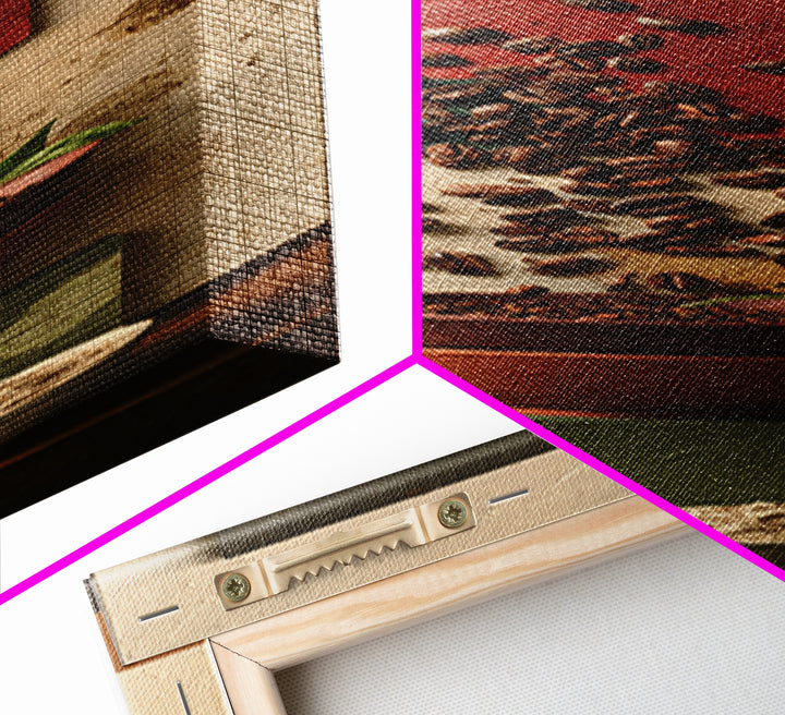 Roasted Beans Falling Through Dark Space Framed Canvas Print, Coffee Shop Art, Contemporary Art, Cafe Decor, Fine Art, Cafe, CSA-1x3-8