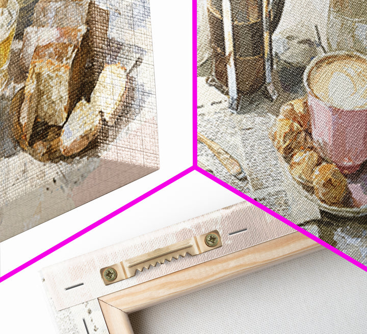 French Press and Morning Newspaper Without Readable Canvas Print, Coffee Shop Art, Art Print, Cafe Decor, Fine Art, Cafe, CSA-2x1-54