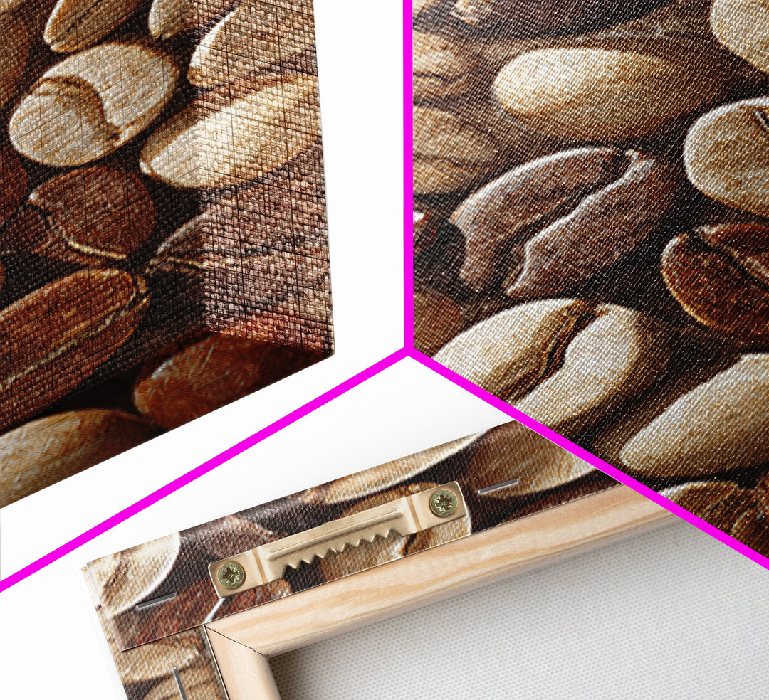 Coffee Bean Pattern Canvas Print, Coffee Shop Art, Dopamine Decor, Cafe Decor, Fine Art, Cafe, Coffee Wall Art, Gallery Decor, CSA-2x3-71