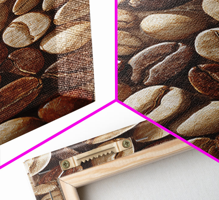 Coffee Bean Pattern Canvas Print, Coffee Shop Art, Dopamine Decor, Cafe Decor, Fine Art, Cafe, Coffee Wall Art, Gallery Decor, CSA-2x3-71