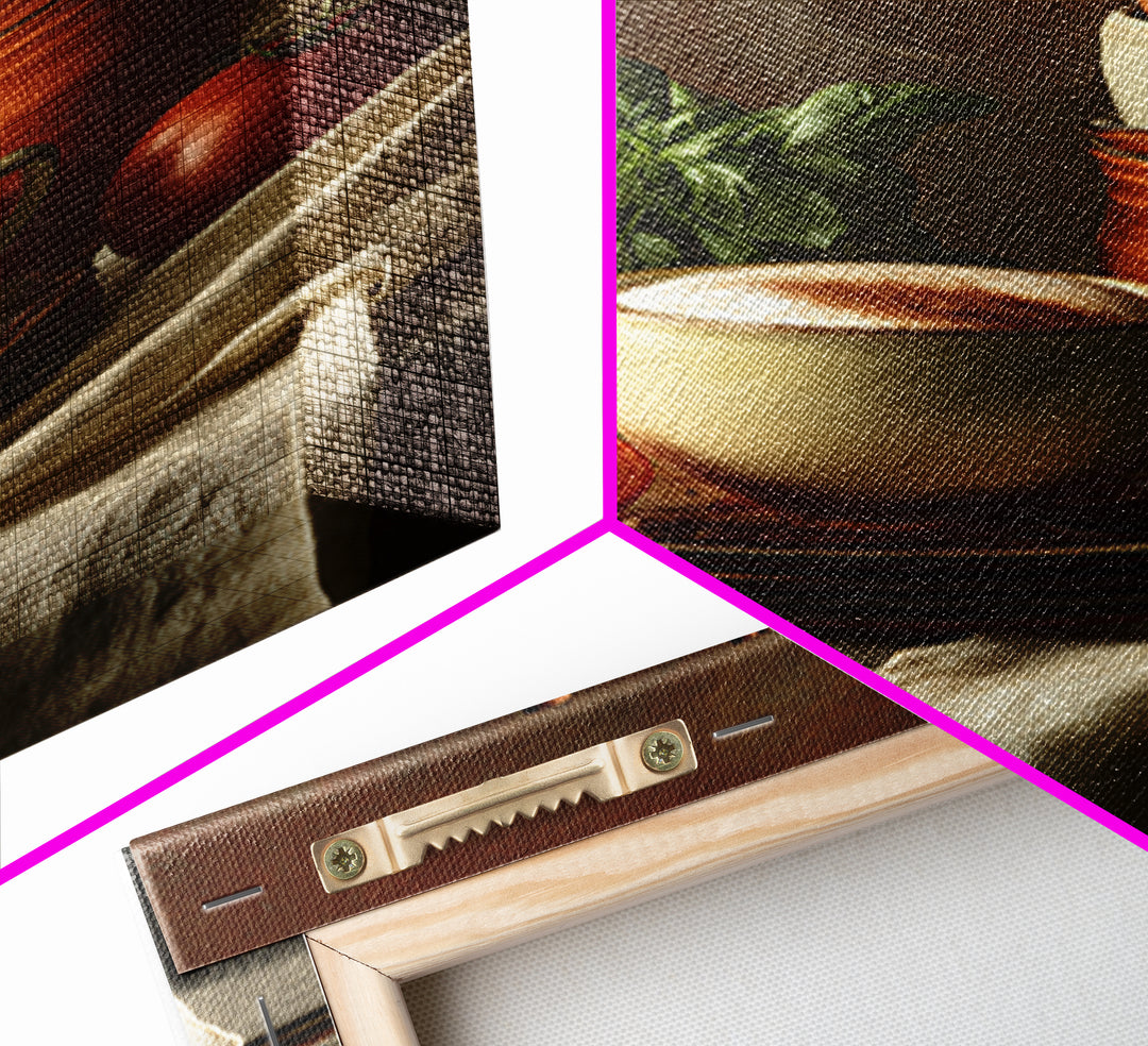 Cinnamon Sticks and Cappuccino Foam Still Life Framed Canvas Print, Coffee Shop Art, Whimsical Art, Cafe Decor, Oil Painting, CSA-2x3-8