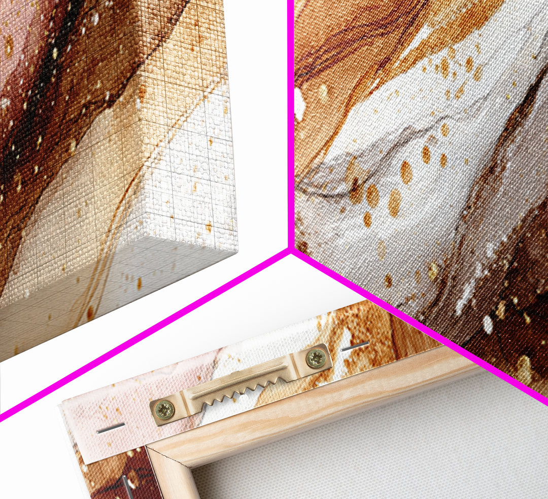 Abstract Brown and Cream Coffee Swirl Framed Canvas Print, Coffee Shop Art, Bedroom Wall Art, Cafe Decor, Abstract Art, Cafe, CSA-3x1-1