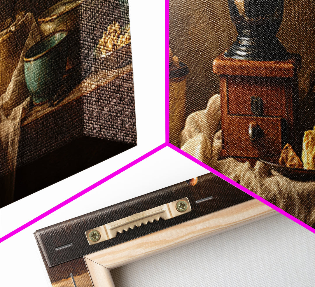 Coffee Grinder Antique Still Life Canvas Print, Coffee Shop Art, Cafe Decor, Abstract Art, Cafe, Gothic Home Decor, CSA-3x1-100