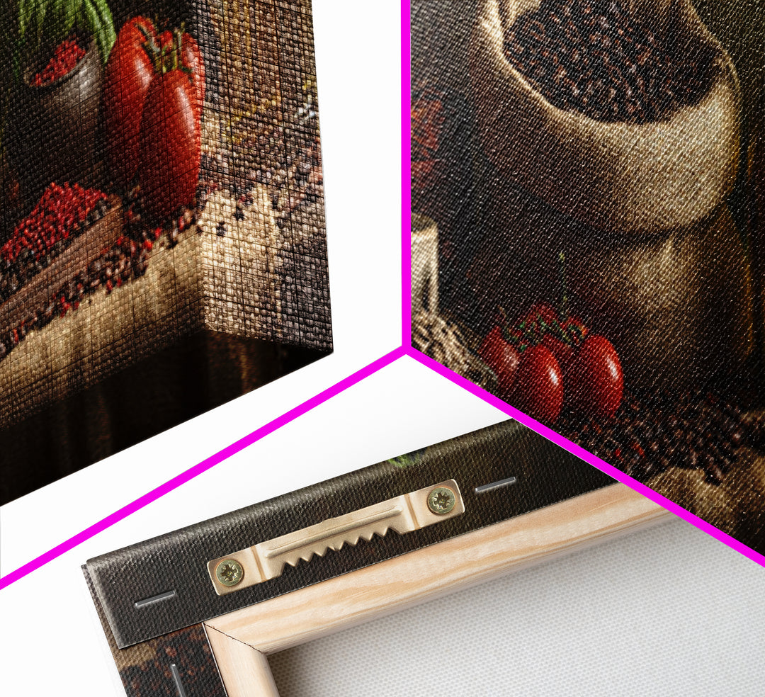 Coffee Beans and Burlap Sack Still Life Framed Canvas Print, Coffee Shop Art, Moody Wall Art, Cafe Decor, Fine Art, Cafe, CSA-3x1-90