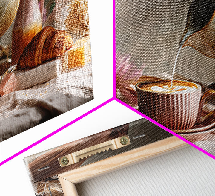Barista Hands Pouring Milk into Espresso Canvas Print, Coffee Shop Art, Bedroom Wall Art, Cafe Decor, Fine Art, Cafe, CSA-3x2-1