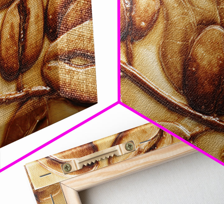 Coffee Bean Pattern Framed Canvas Print, Coffee Shop Art, Statement Artwork, Cafe Decor, Fine Art, Cafe, Art Print, Printable, CSA-3x2-19