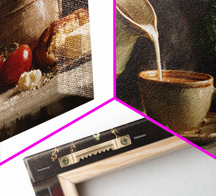 Barista Hands Pouring Milk into Espresso Canvas Print, Coffee Shop Art, Neutral Decor, Cafe Decor, Fine Art, Cafe, Home Decor, CSA-3x2-49
