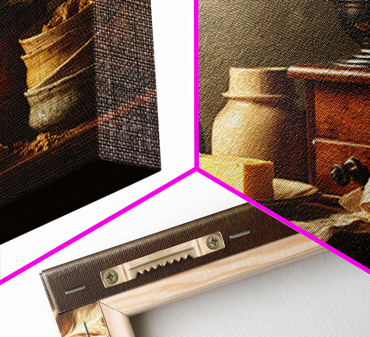 Coffee Grinder Antique Still Life Canvas Print, Coffee Shop Art, Coffee, Cafe Decor, Fine Art, Cafe, Living Room Decor, CSA-3x2-88