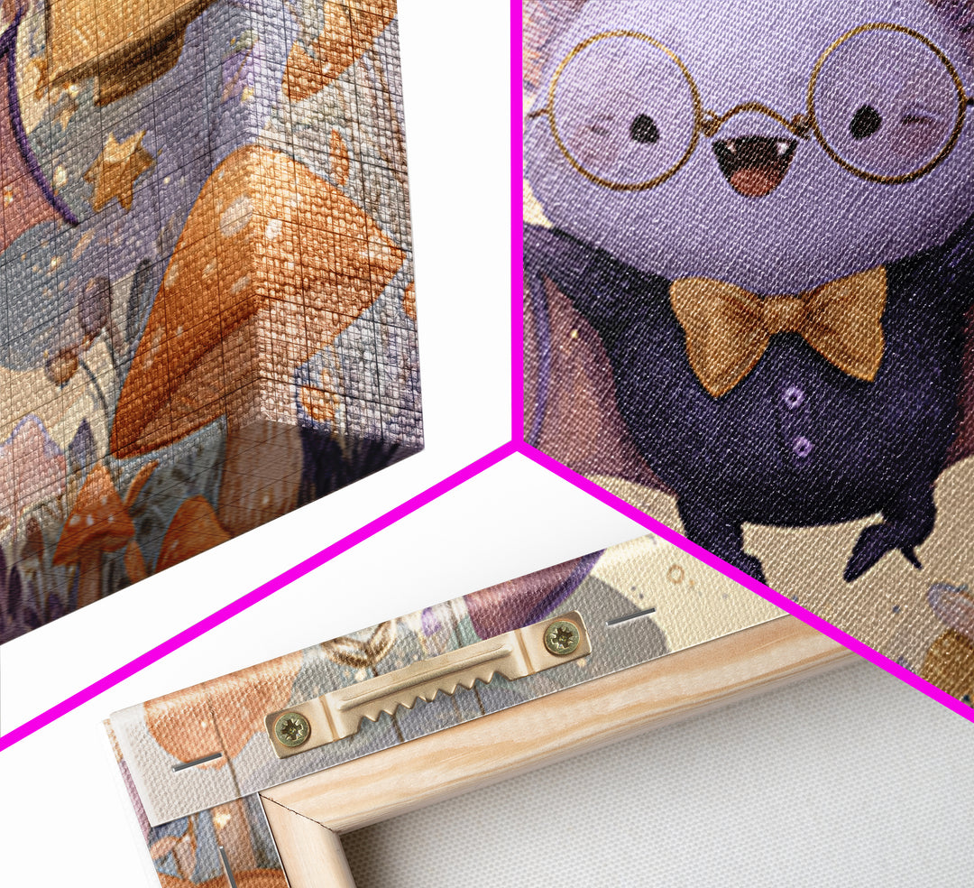 The Bow-Tie Bat, Kids Halloween Decor, Landscape Wall Art, Canvas Print, Halloween Kids Decor, Whimsical Wall Art, Spooky Wall Decor