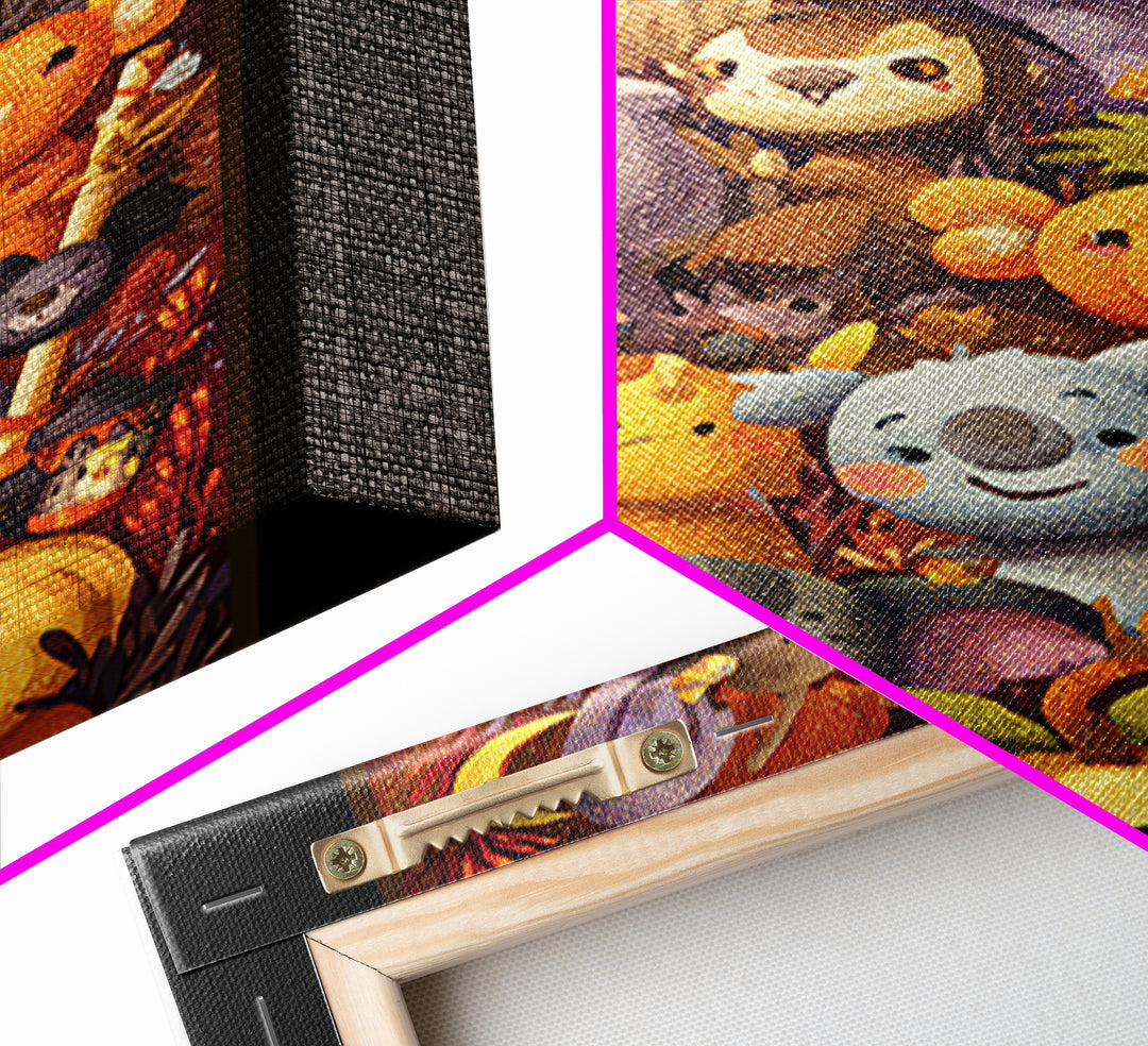 The Costume-Changing Wand, Plush Halloween Art, Vertical Wall Art, Canvas Print, Cute Halloween Wall Art